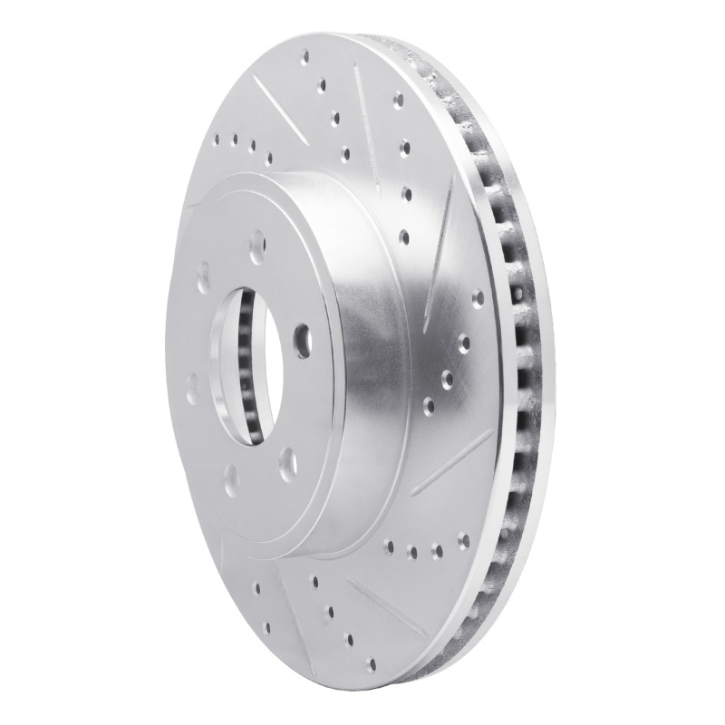 Dodge Durango Brake Rotor (1) - Front Right - R1 Concepts - Drilled & Slotted - Silver - 2003